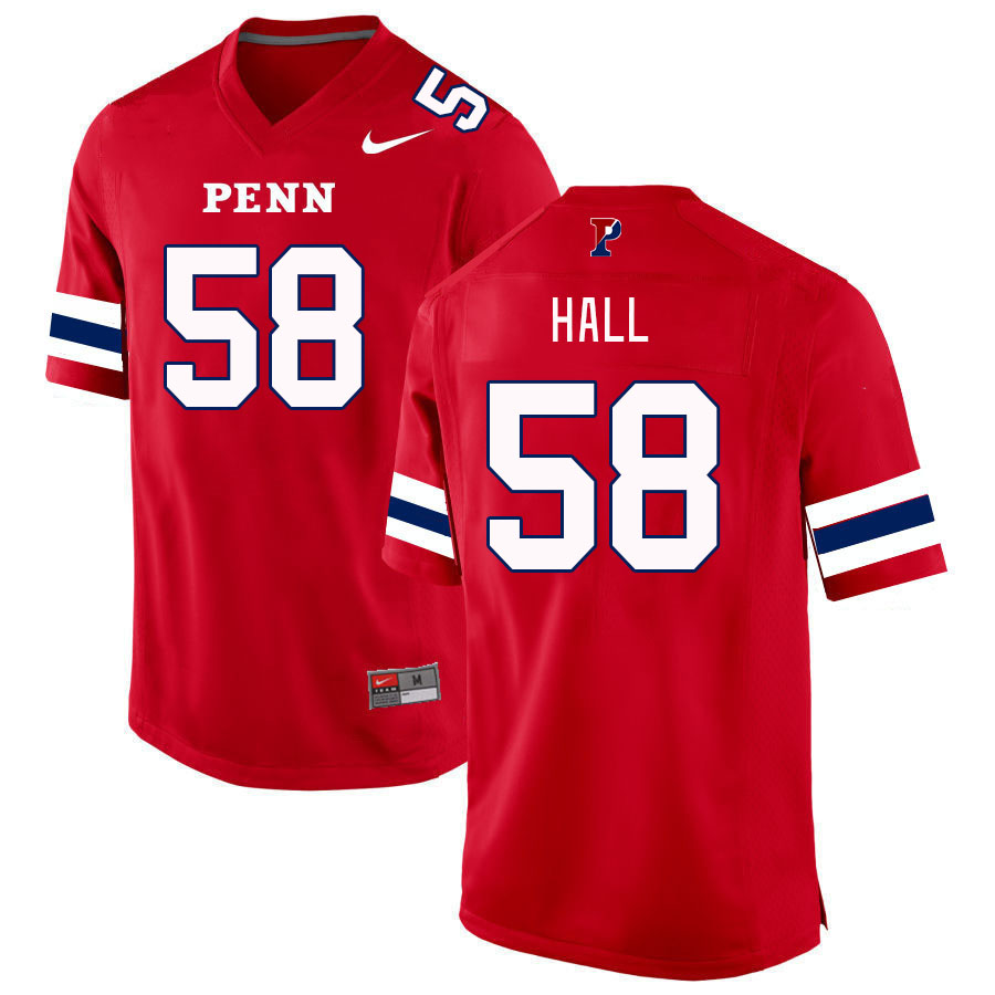 Men-Youth #58 Bryce Hall Penn-Quakers 2023 College Football Jerseys Stitched-Red